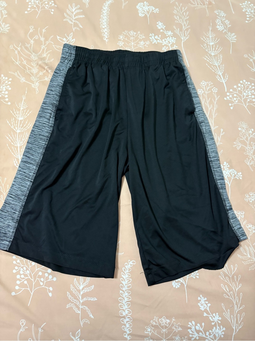 Xersion Black Athletic Shorts with Gray Side Panels